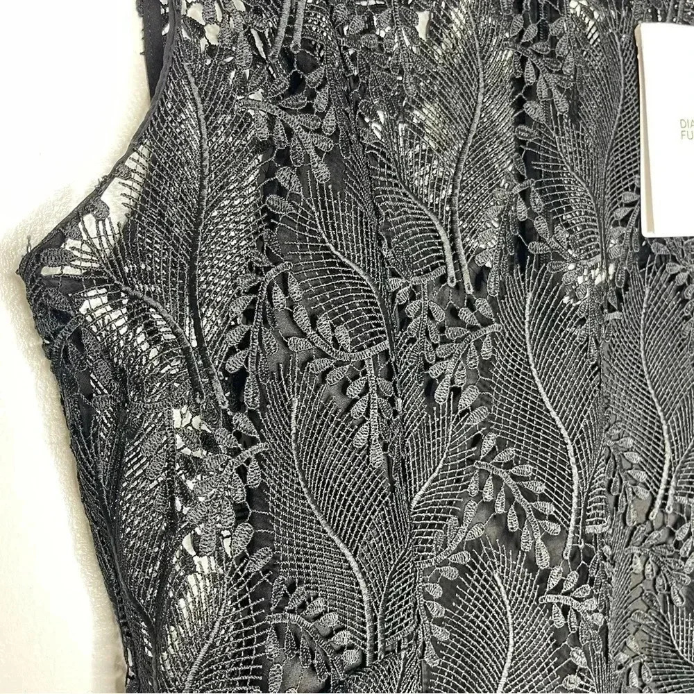 Diane von Furstenberg DVF Sleeveless Lace Tailored Overlay Mini Dress Size 6 NWT - Picture 5 of 7